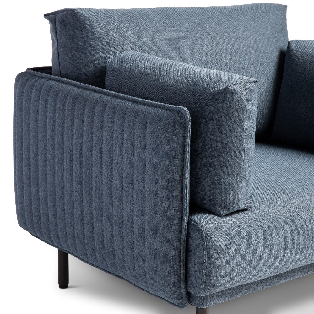 blue one seater couch