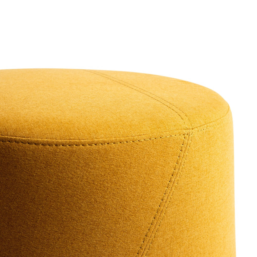 yellow fabric ottoman