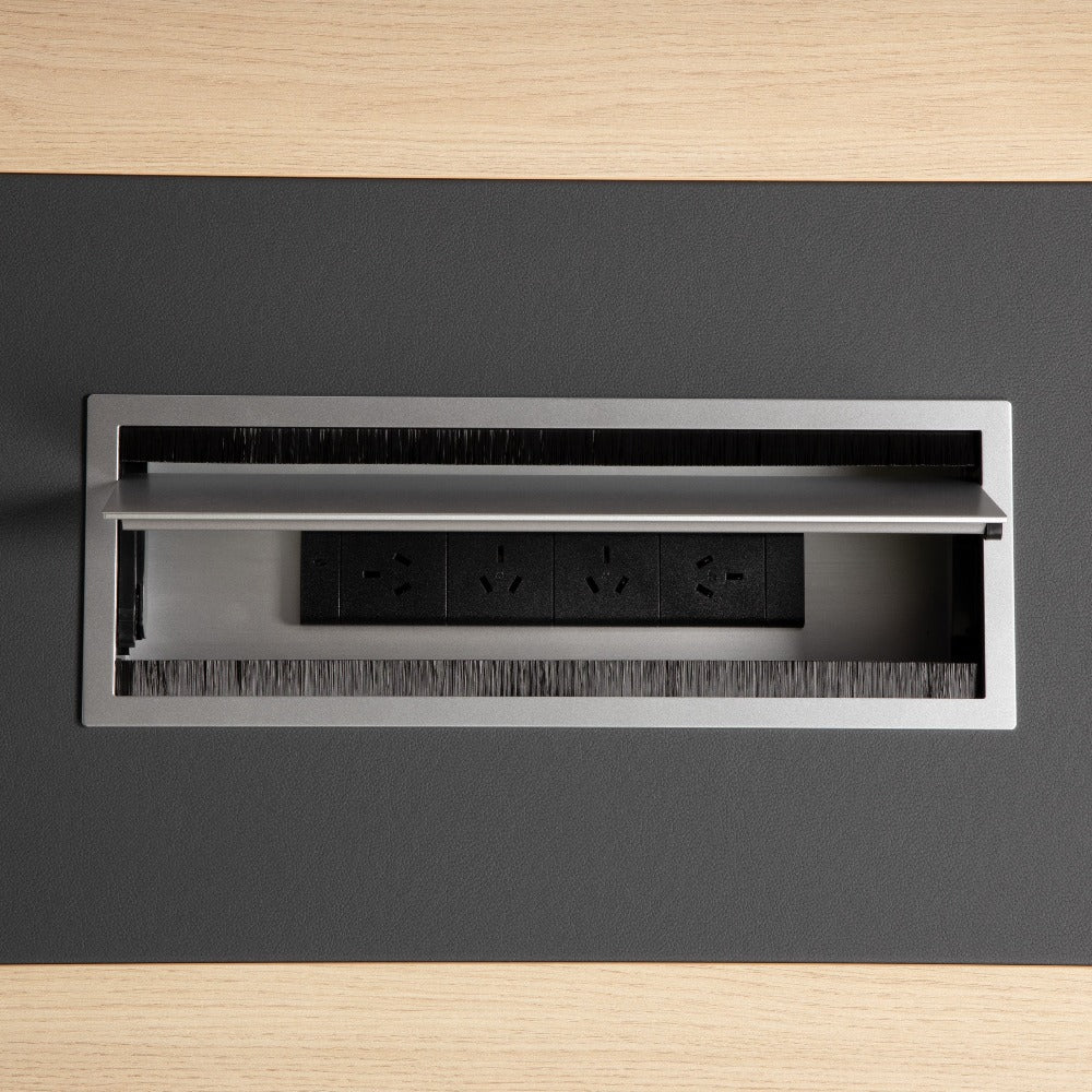 power box inside executive desk