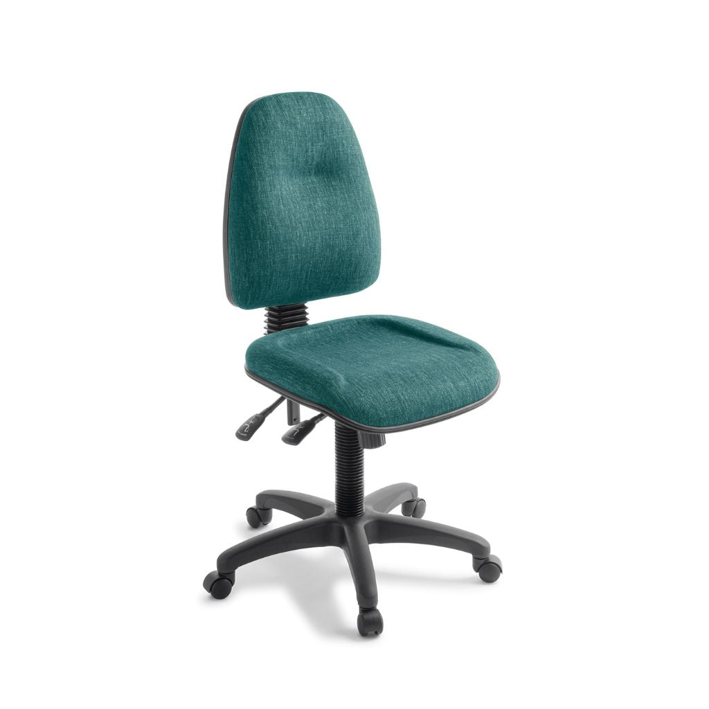  teal office chair with contoured seat