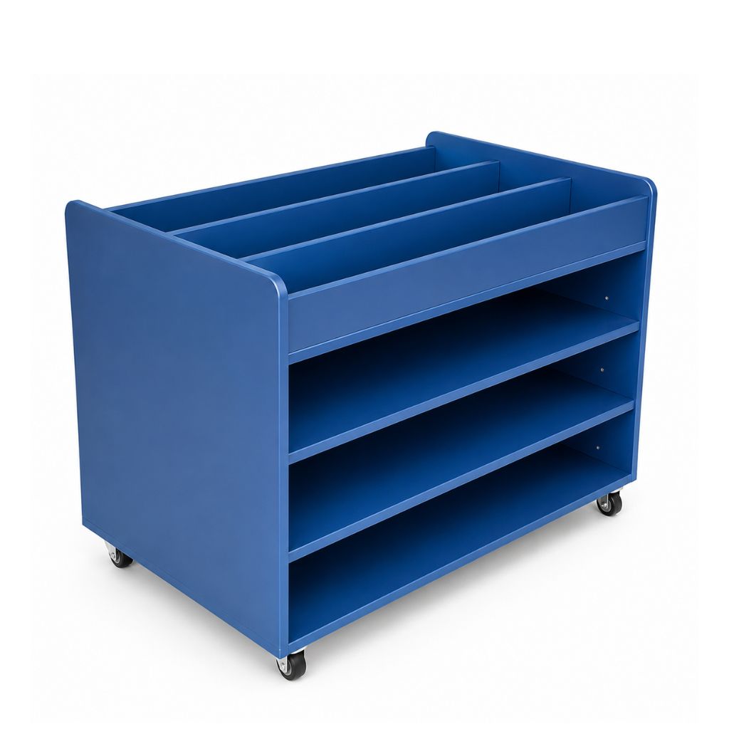 blue book display unit with wheels