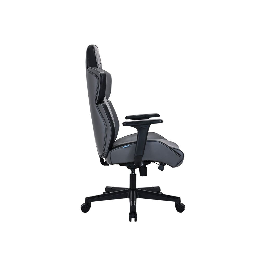 Gray office chair with black accents on a white background