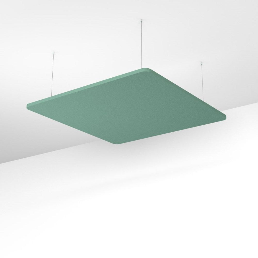 Green rectangular ceiling light fixture on a white background