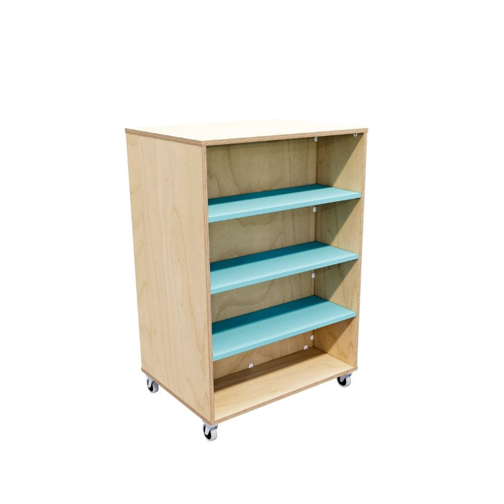 small natural bookcase blue