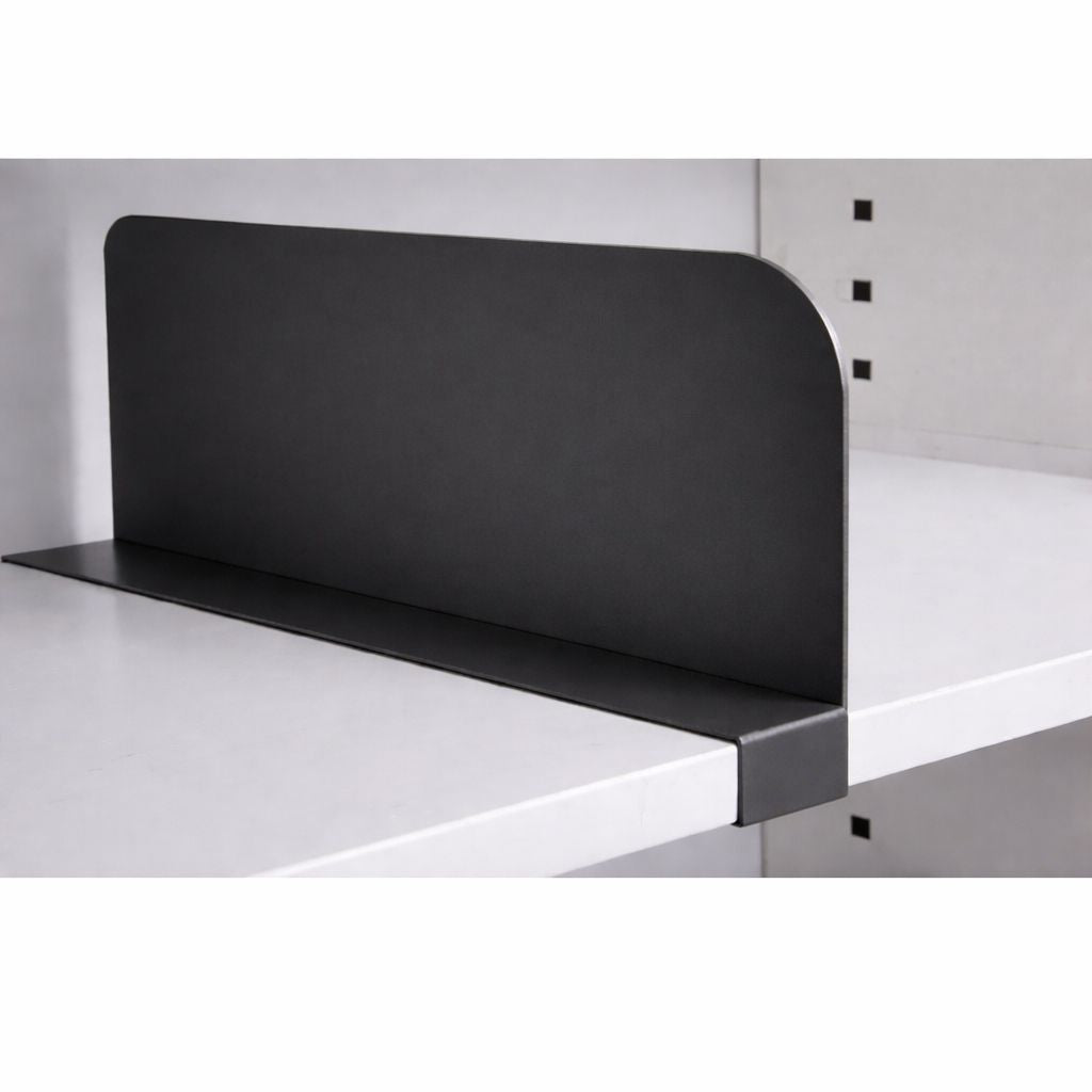 black aluminium shelf divider 