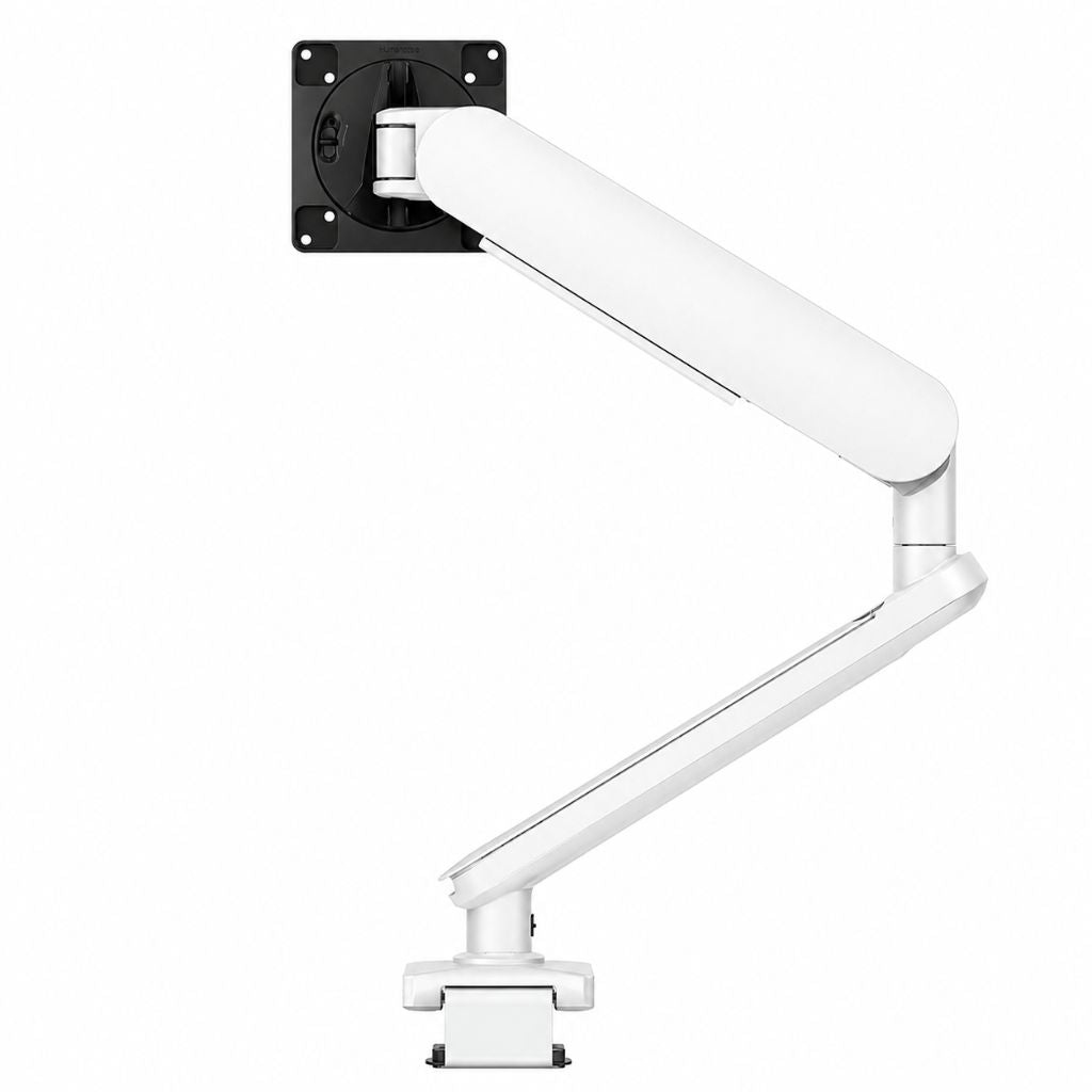 White monitor arm on a white background