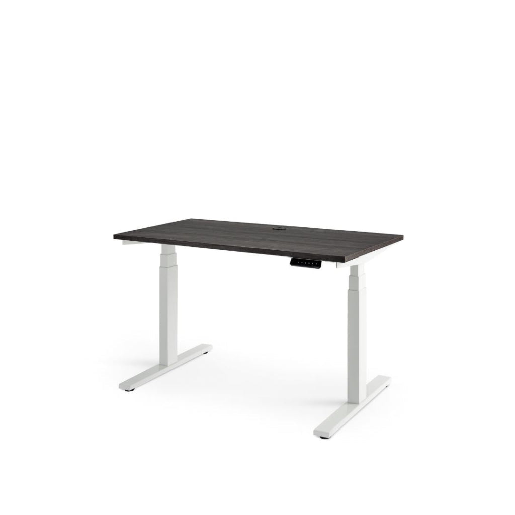 Black desk with white frame 