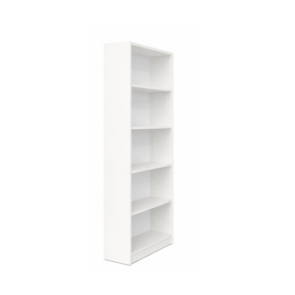 white slimline bookcase