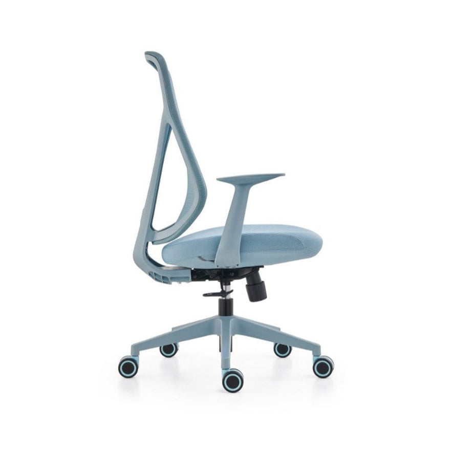 Blue office chair on a white background