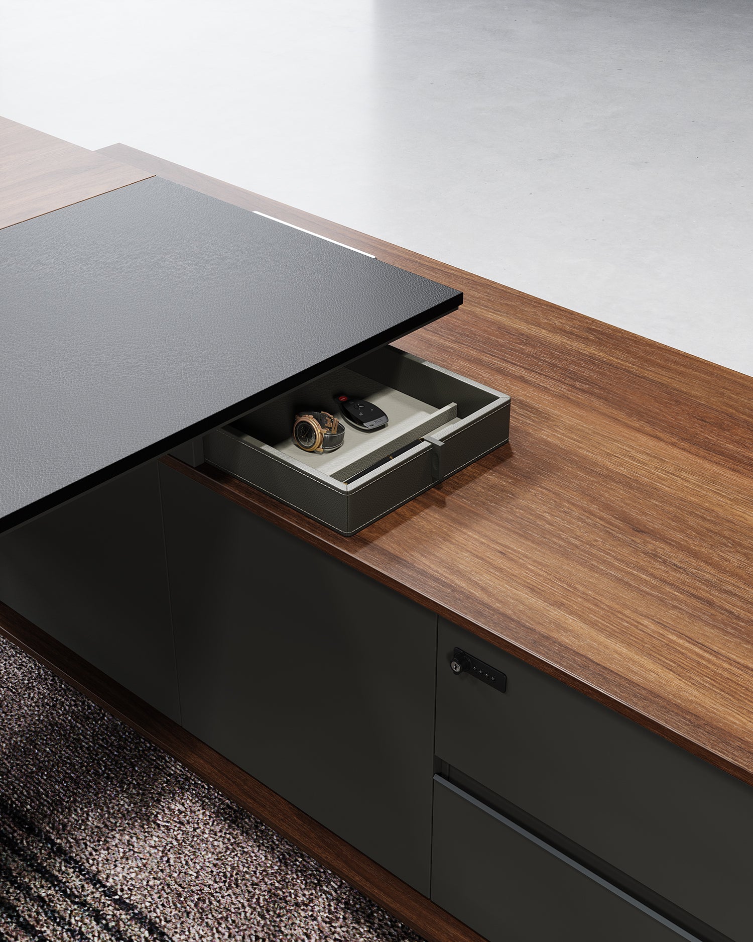 hidden storage executive desk