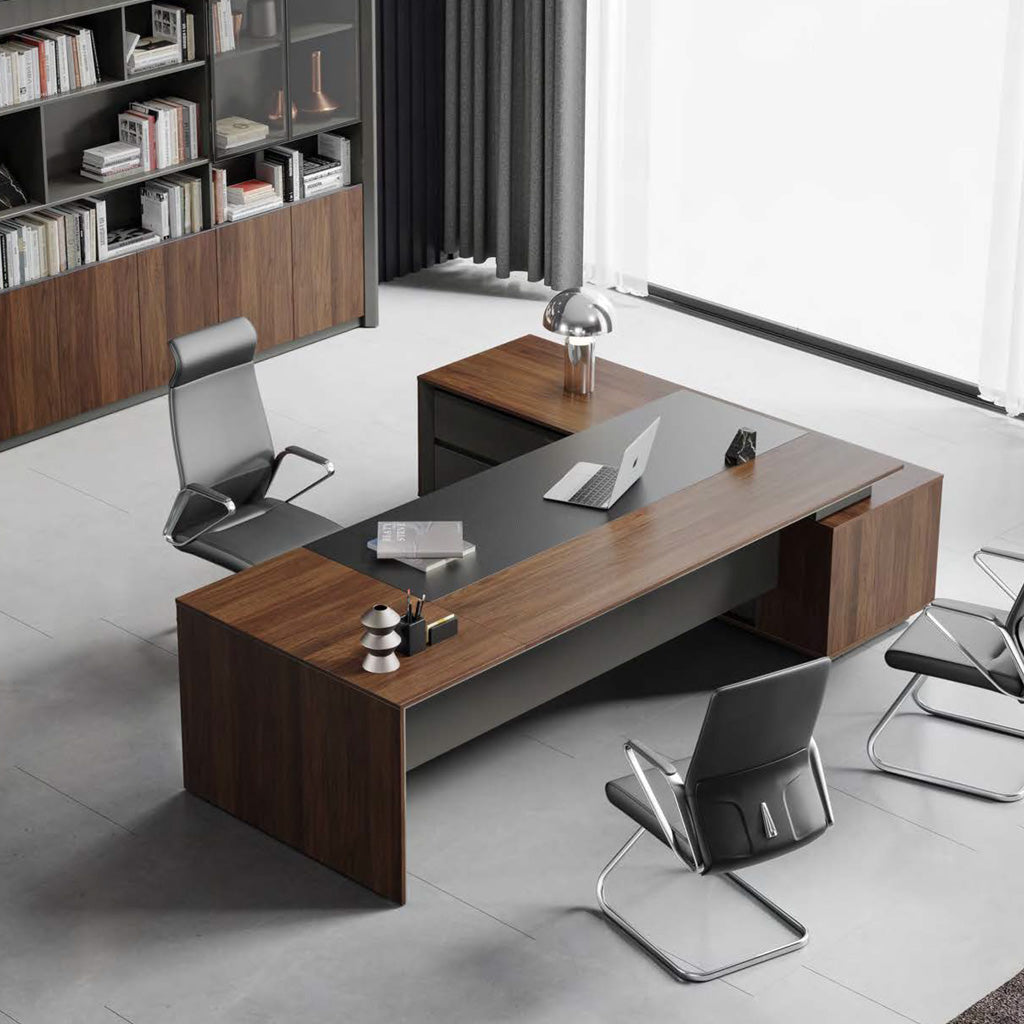 Mobel Maxim Executive Desk with Side Cabinet Office Furniture