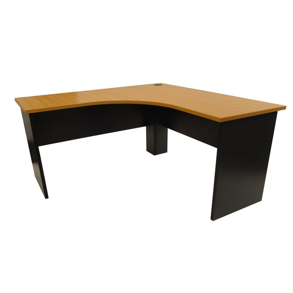 beech and charcoal corner desk